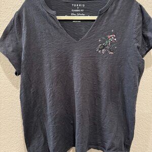 Torrid Mushroom Relaxed Fit Jersey V Neck size 0